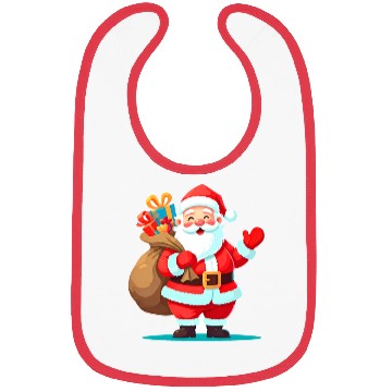 Discover Joyful Santa with Gift Sack Design Bibs