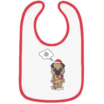 Discover Festive Pug in Holiday Lights Bibs