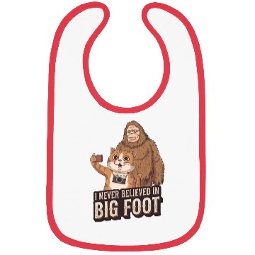 Discover Cat and Bigfoot funny Bibs