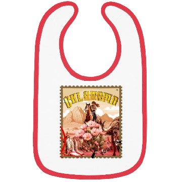 Discover Oklahoma Cowgirl Stamp Bibs