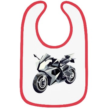 Discover Futuristic motorcycle in geometric design Bibs