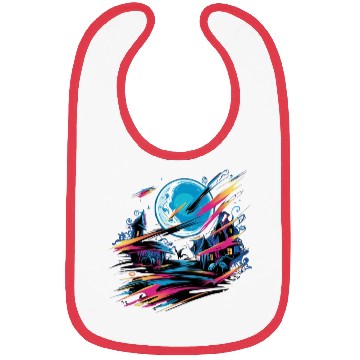 Discover Bibs Halloween Graffiti Design - Neon Abstract