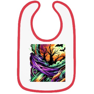Discover Bibs Halloween Graffiti Design - Neon Abstract