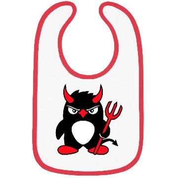 Discover Penguin Devil Horns Trident Hell Evil Cool Satan Bibs