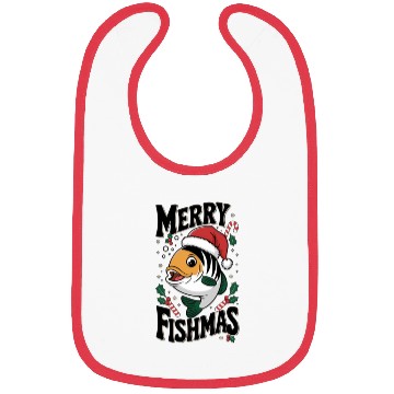 Discover "Merry Fishmas Bibs - Funny Christmas Fish