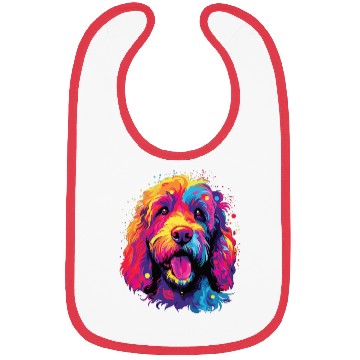 Discover Watercolor Colorful Labradoodle Bibs