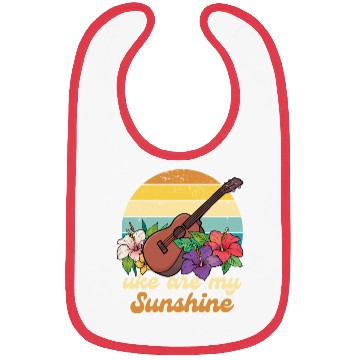 Discover Uke Are My Sunshine Retro Vibes Hibiscus Bibs