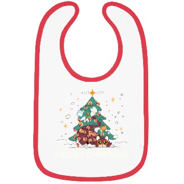 Discover Meowy Christmas Tree Surprise Bibs