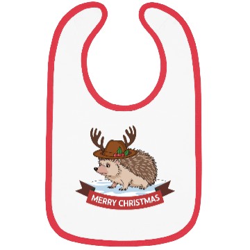 Discover Grumpy Hedgehog Merry Christmas Deer Antler Hat Bibs