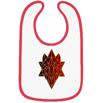 Discover Geometric wolf animals gold and red gradient cool Bibs