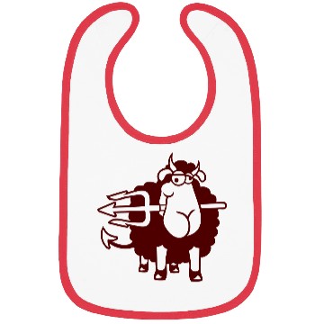 Discover Sheep Devil Satan Hell Evil Trident Horns Cool Fun Bibs