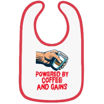 Discover Powered By Coffee And Gains Bibs