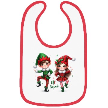 Discover Christmas Plaid ELF Squad Bibs