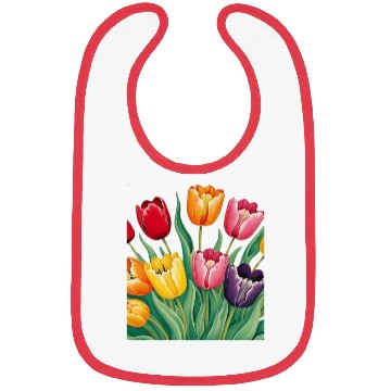 Discover Flowerful Tulips T shirrt Bibs