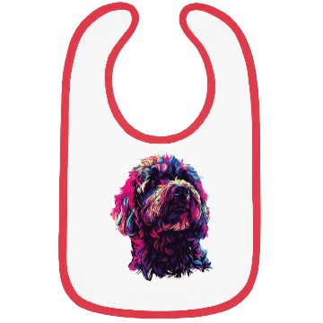 Discover Watercolor Colorful Labradoodle Bibs