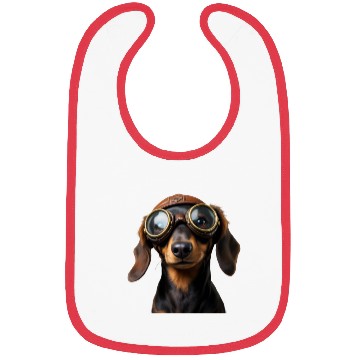 Discover Adventurous Dachshund Aviator Bibs