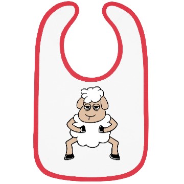 Discover Sheep Tired Bored Look Standing Cute Cool Cartoon Bibs