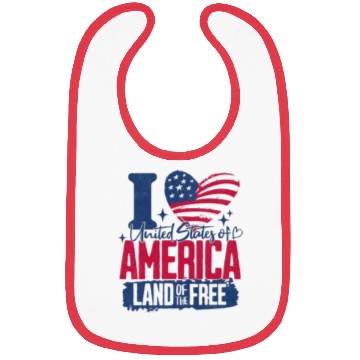 Discover Patriotic "I Love America" Bibs