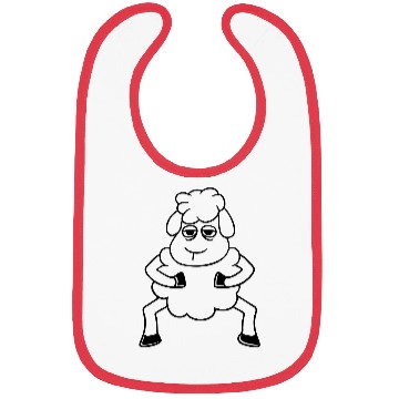 Discover Sheep Tired Bored Look Standing Cute Cool Cartoon Bibs