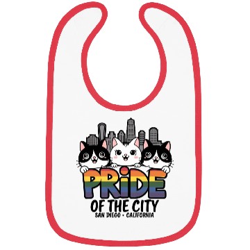 Discover Pride of San Diego City California USA Rainbow Fla Bibs