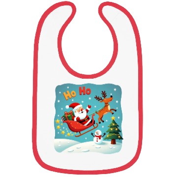 Discover Santa Clause waving " HO-HO" Bibs