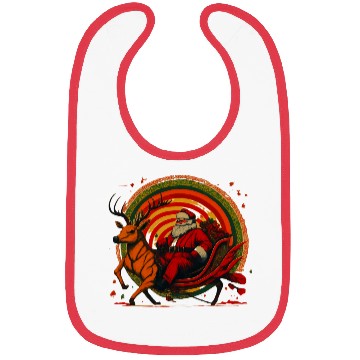 Discover Vintage Santa Claus Riding Deer Bibs