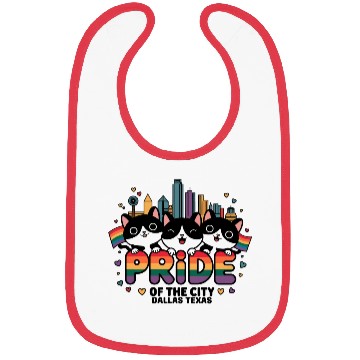 Discover Pride of Dallas City Texas USA Rainbow Flag Bibs
