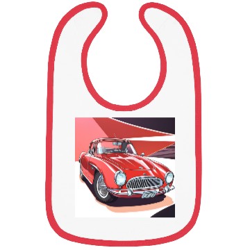 Discover Vintage Red Sports Car Bibs