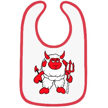 Discover Sheep Devil Satan Hell Evil Trident Horns Cool Fun Bibs