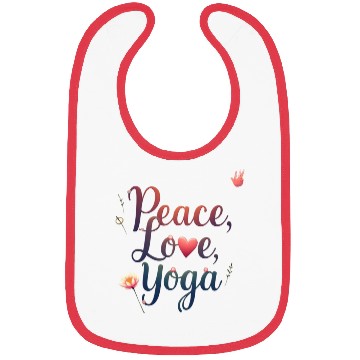 Discover Peace Love Yoga Inspirational Design Bibs
