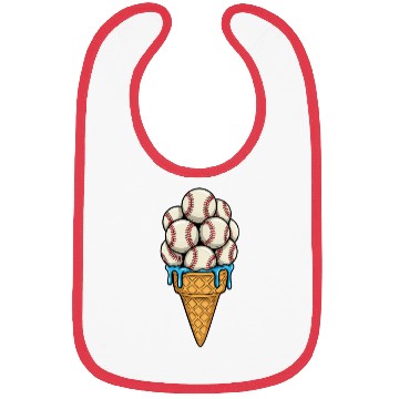 Discover Baseball Ice Cream Cone Bibs