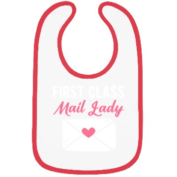 Discover First Class Mail Lady Postal Worker Post Woman Bibs
