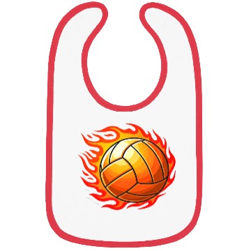 Discover Fiery Volleyball Flame Design Bibs
