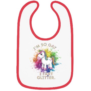 Discover Funny Gay Pride Unicorn Fart Gift for Men Bibs