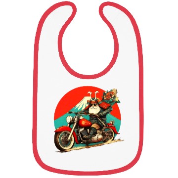 Discover Santa Samurai Riding Motorcycle Graphic Bibs