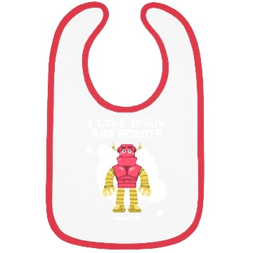 Discover I Love Jesus and Robots, John 3:16 Bibs