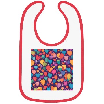 Discover Hearts and balloon design in multiple colors Bibs