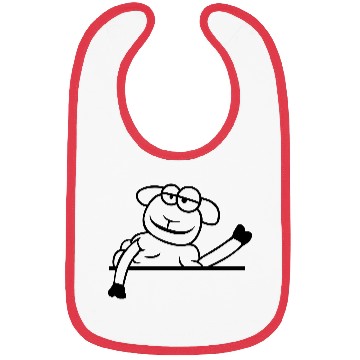 Discover Sheep Waving Behind Wall Fence Sign Cool Smile Fun Bibs