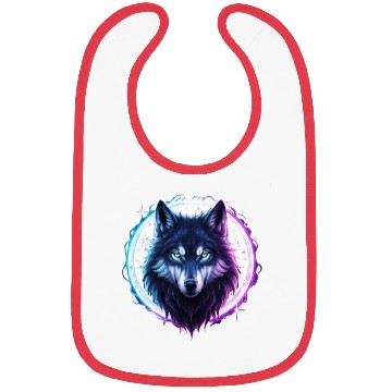 Discover Mystical Lunar Wolf in Moonlight Bibs