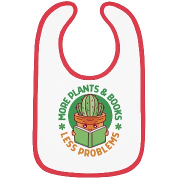 Discover More Plants and Books Less Problems Bibs