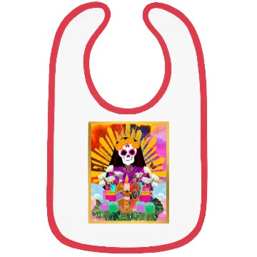 Discover Rainbow Butterfly Santa Muerte Bibs