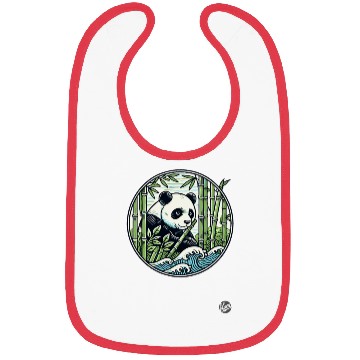 Discover Panda in Bamboo Forest Bibs