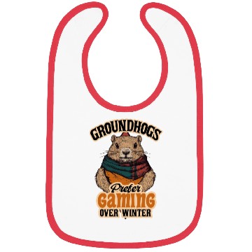 Discover Groundhogs Prefer Gaming Over Winter Fun Design Bibs