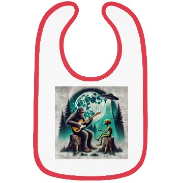 Discover Alien Bigfoot Guitar Sasquatch Present For Kids Bibs