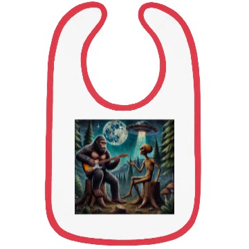 Discover Alien Bigfoot Guitar Sasquatch Present For Kids Bibs