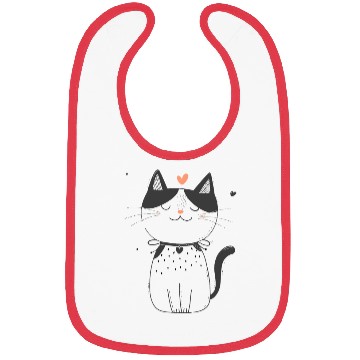 Discover Cute Cat Happy Cat with Heart Bibs