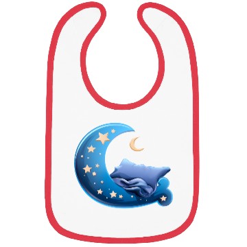 Discover Cartoon Sleep Icon Moon and Bed for Sleep Bibs