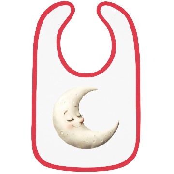 Discover Cute Moon Sleeping Moon with a Smile Bibs