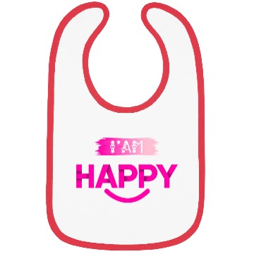 Discover I Am Happy – Positive Vibes Typography Bibs