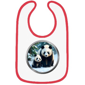 Discover Panda and Cub Animal Bibs